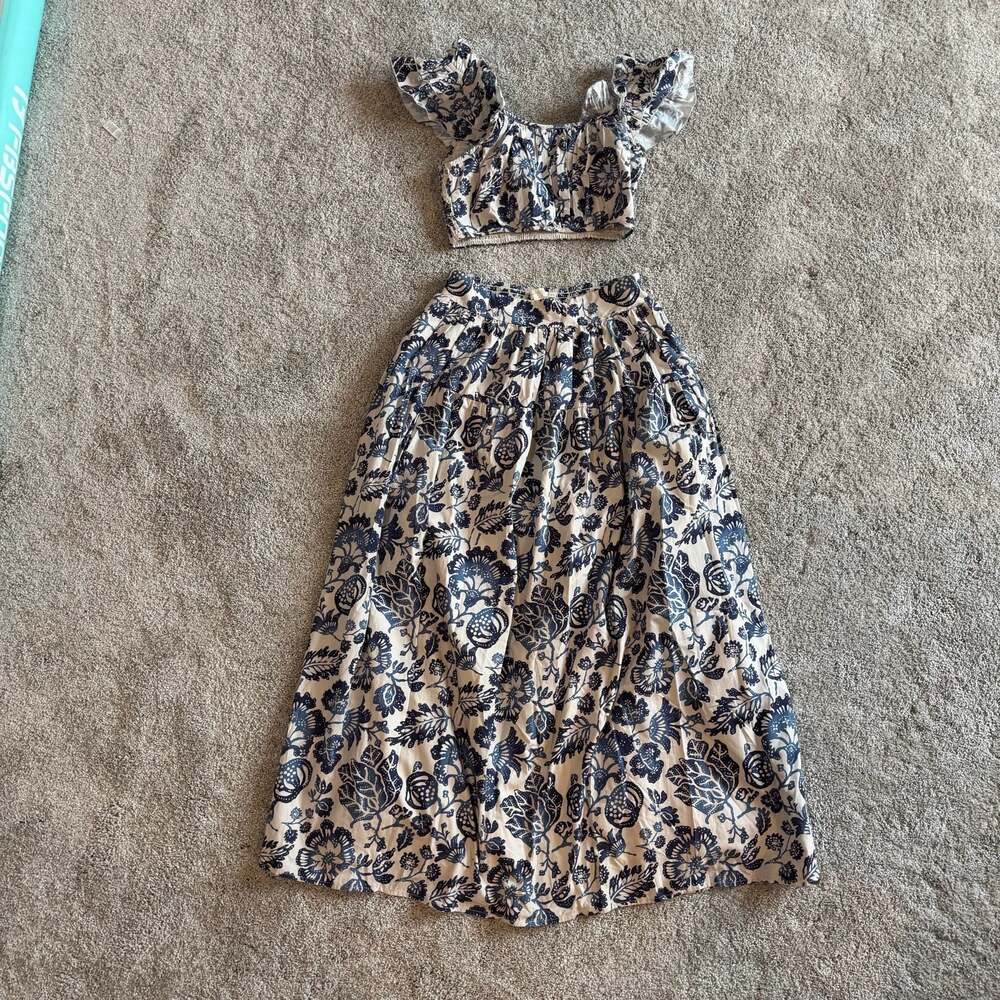 ANTHROPOLOGIE Forever That Girl Floral Two-Piece Set Size S